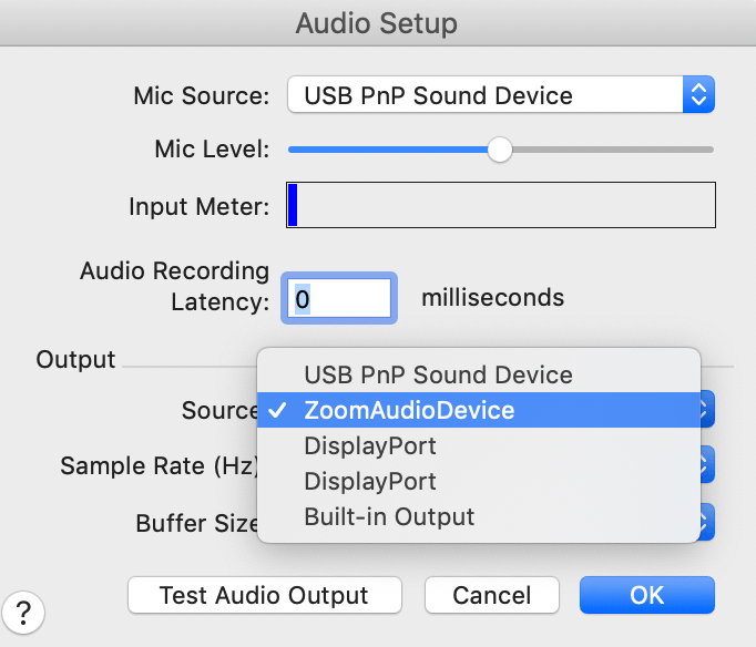 mac core audio app for metering audio output